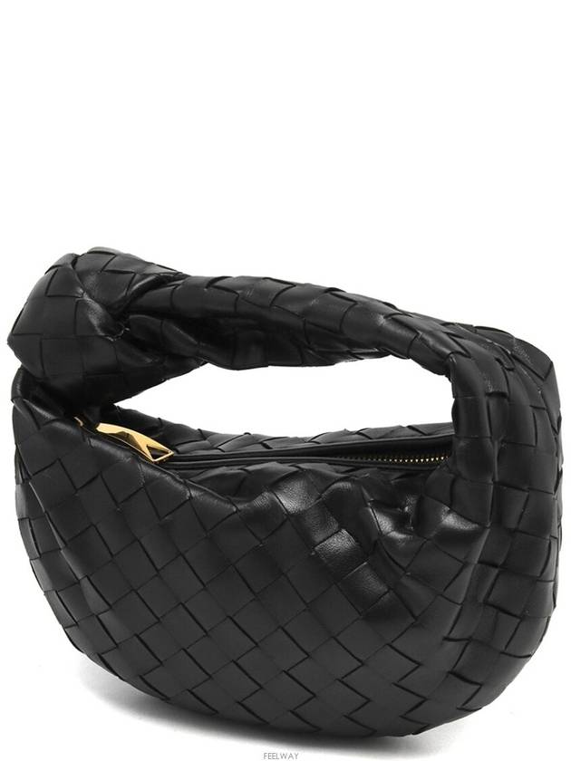 Jodie Intrecciato Small Tote Bag Black - BOTTEGA VENETA - BALAAN 3