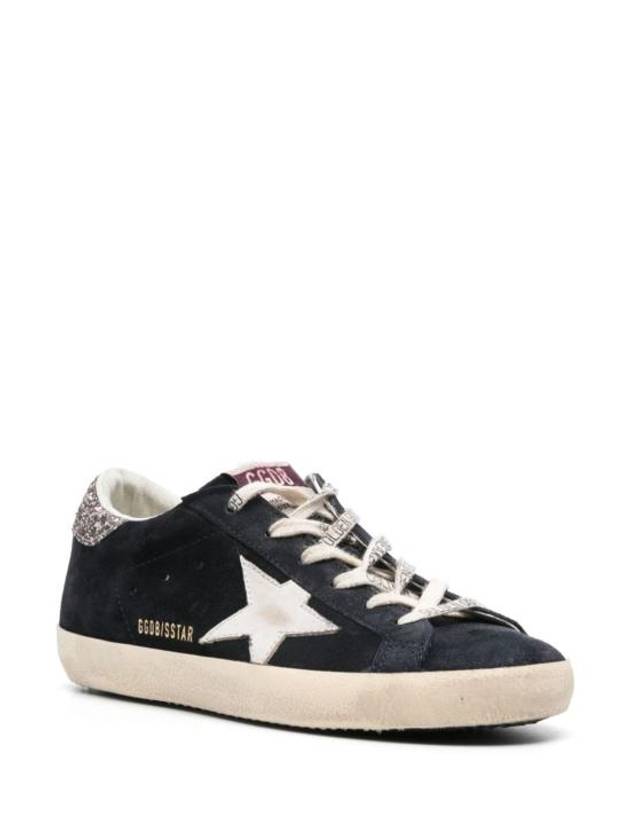 Superstar Glitter Tab Suede Low Top Sneakers Navy - GOLDEN GOOSE - BALAAN 3