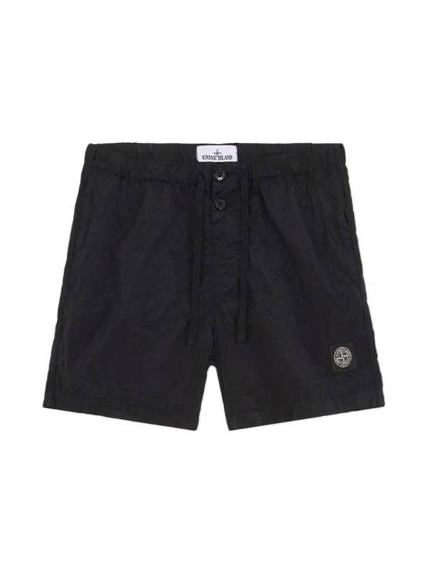 Patch Logo Nylon Swim Shorts Black - STONE ISLAND - BALAAN 1