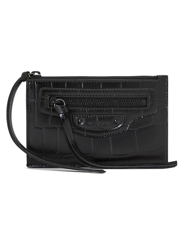 Neo Classic Crocodile Card Wallet Black - BALENCIAGA - BALAAN 1