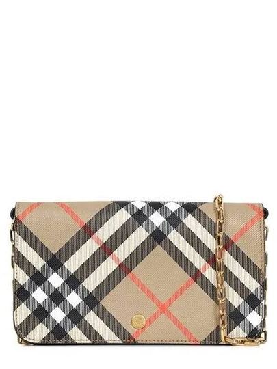 Check Chain Strap Cross Bag Sand - BURBERRY - BALAAN 2