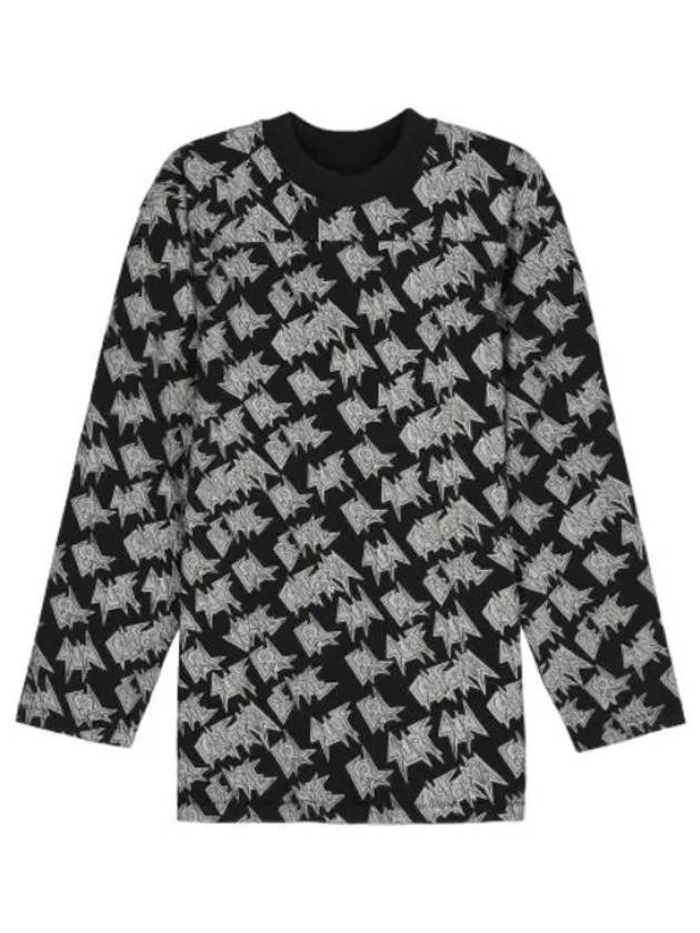 Allover Print Long Sleeve T Shirt Black - ERL - BALAAN 1