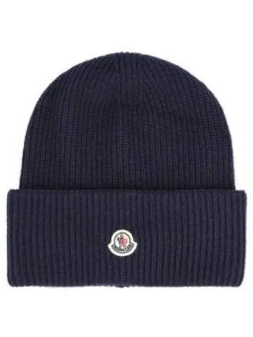 3B00048 M1241 750 Logo Patch Wool Beanie 1318635 - MONCLER - BALAAN 1