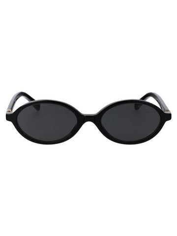 Regard Logo Sunglasses Slate Grey - MIU MIU - BALAAN 1