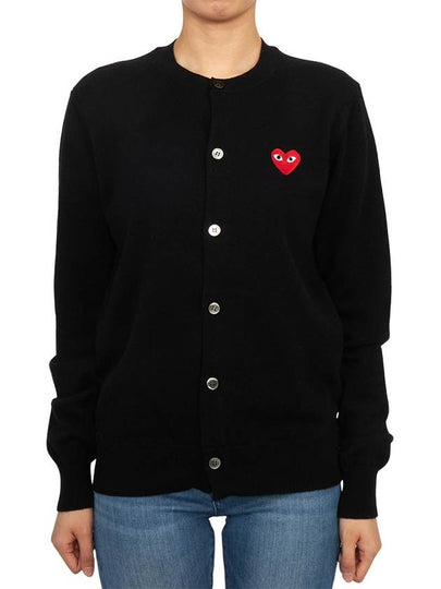 Red Heart Knit Cardigan Black - COMME DES GARCONS PLAY - BALAAN 2