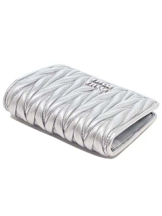 Matelasse Small Napa Leather Half Wallet Silver - MIU MIU - BALAAN 5