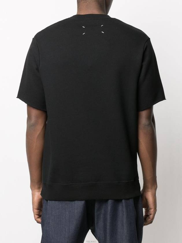 Men's Stamp Print Stitch Short Sleeve T-Shirt Black - MAISON MARGIELA - BALAAN 6