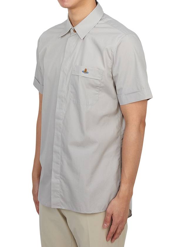 Men's Logo Classic Short Sleeve Shirt Grey - VIVIENNE WESTWOOD - BALAAN 3