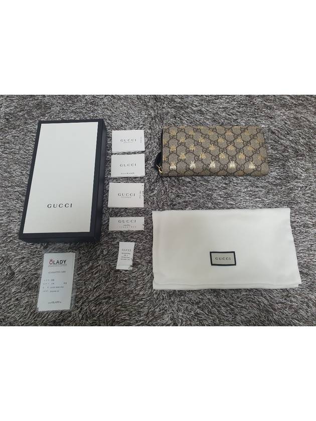 GG Supreme Logo and Bee Pattern Leather Wallet - GUCCI - BALAAN 2