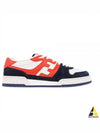 Match Suede Low Top Sneakers Blue Orange - FENDI - BALAAN 2