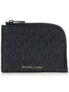 Hudson Logo 2-in-1 Canvas Card Wallet Black - MICHAEL KORS - BALAAN 3