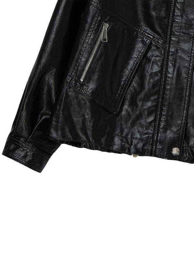 Overfit string eco leather jacket black - THE GREEN LAB - BALAAN 3