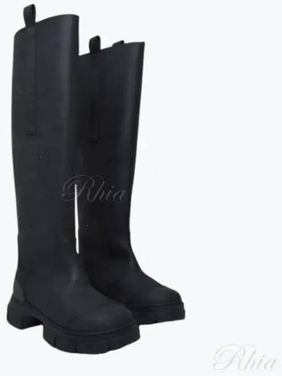 Recycle Rubber Long Boots Black - GANNI - BALAAN 2