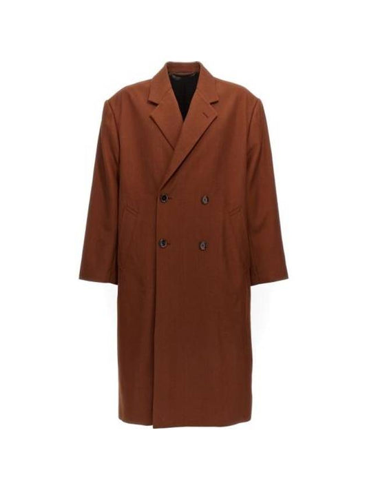 Wool Double Coat Brown - LEMAIRE - BALAAN 1