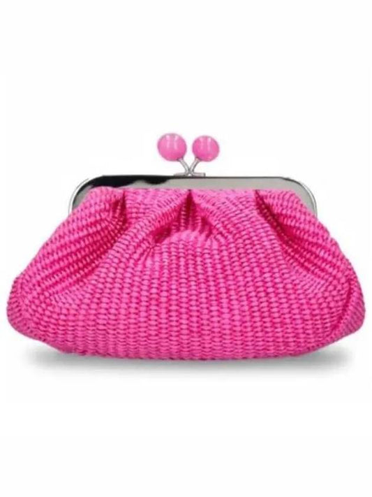 Palmas Chain Strap Raffia Clutch Bag Pink - WEEKEND MAX MARA - BALAAN 1