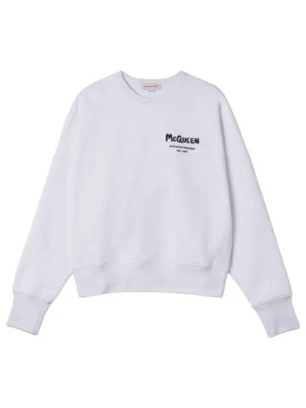 Graffiti logo print sweatshirt white t shirt - ALEXANDER MCQUEEN - BALAAN 1