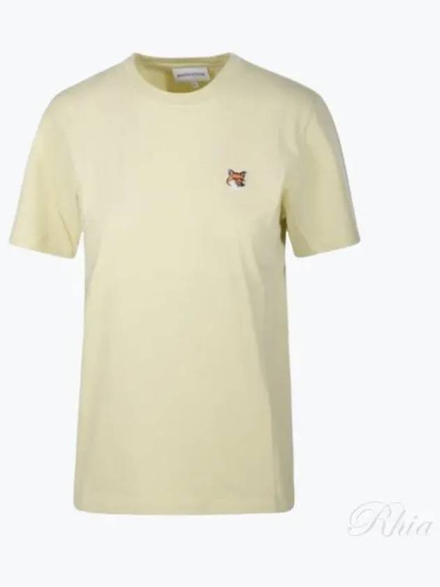 Fox Head Patch Regular Short Sleeve T-Shirt Chalk Yellow - MAISON KITSUNE - BALAAN 2