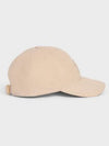 Cream Corduroy Triomphe Patch Baseball Cap 2AUG4109V 12CR - CELINE - BALAAN 4