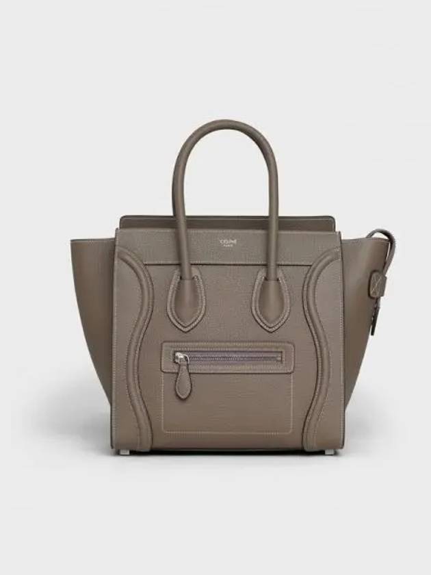 Drummed Calfskin Micro Luggage Tote Bag Souris - CELINE - BALAAN 2