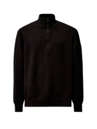 Merino Wool Polo Knit Top Black - CP COMPANY - BALAAN 2