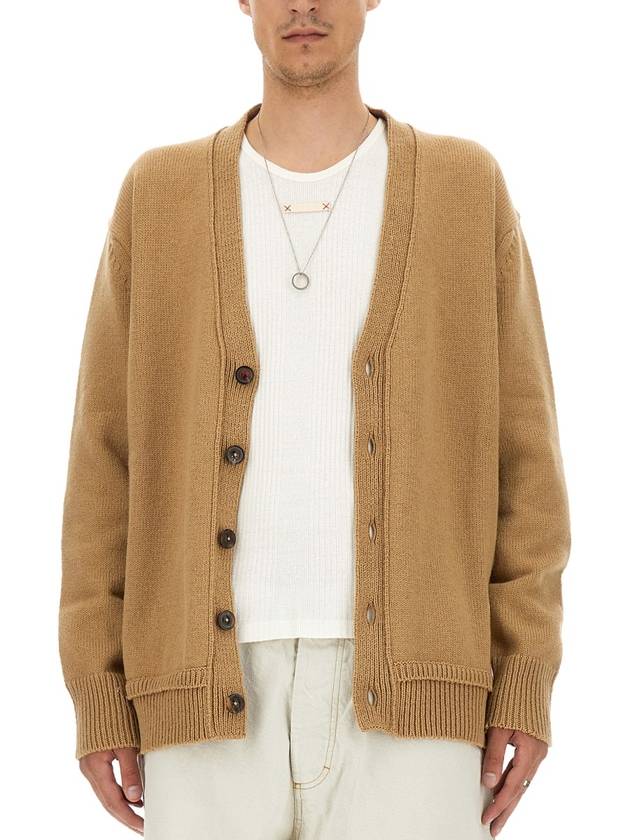 Elbow Patch Cardigan Beige - MAISON MARGIELA - BALAAN 5