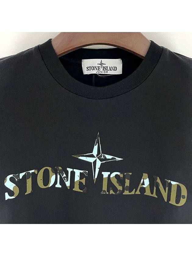 Kids Logo Long Sleeve T-Shirt Black - STONE ISLAND - BALAAN 5