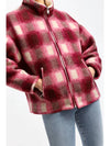 Giovany Check Zip-Up Jacket Pink - ISABEL MARANT - BALAAN 3