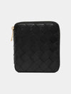 Intrecciato Zipper Around Half Wallet Black - BOTTEGA VENETA - BALAAN 2