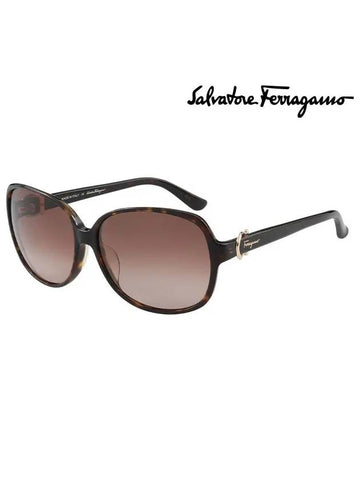 Round Sunglasses Brown - SALVATORE FERRAGAMO - BALAAN 1