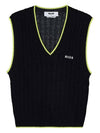 Embroidered Micro Logo Wool Vest Black - MSGM - BALAAN 11