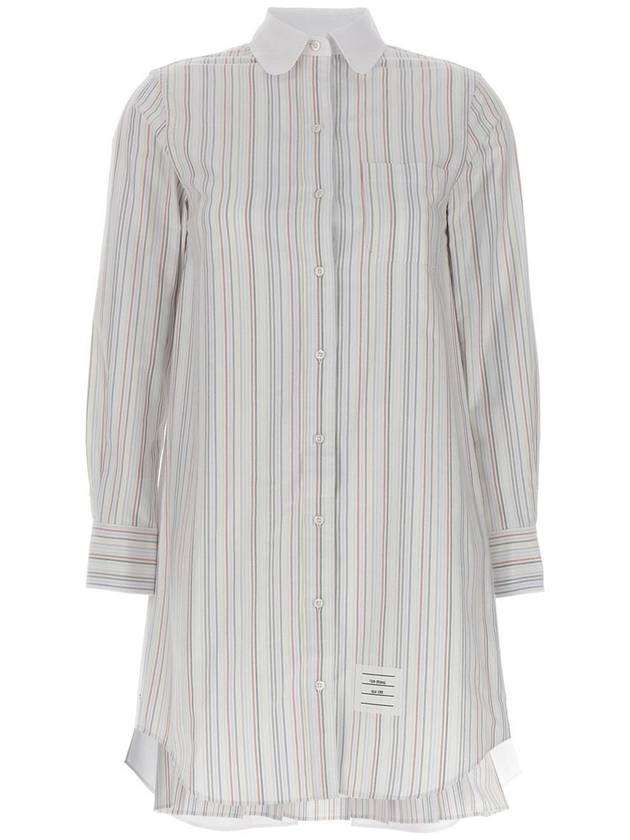 Pleated Back Striped Oxford Short Dress - THOM BROWNE - BALAAN 2