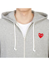 Men's Red Heart Waffen Zip Up Hoodie Grey P1 T168 1 - COMME DES GARCONS - BALAAN 9