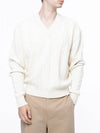 Men s M243TP07IV Dense Cable V neck Knit Ivory - CHANCE'S NOI - BALAAN 3