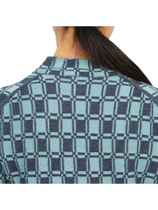 Geometric Print Long Sleeve T-shirt Blue - KENZO - BALAAN 8