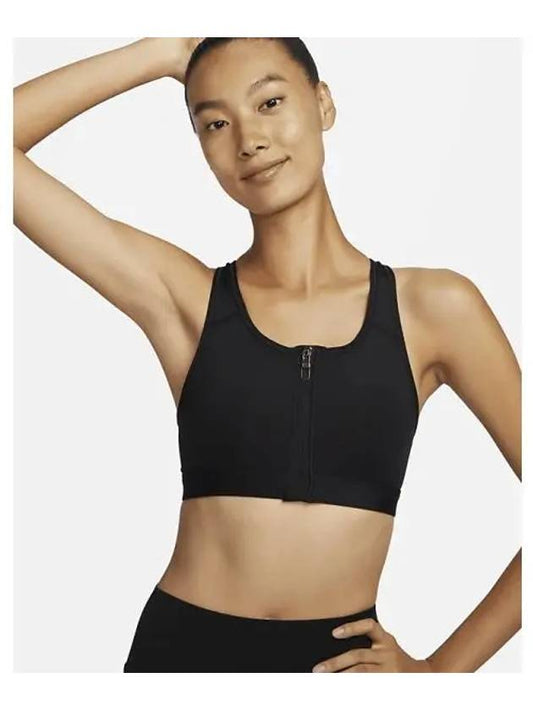 Dri-Fit Swoosh Zipper Front Bra Black - NIKE - BALAAN 2