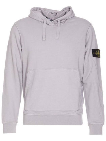 Logo Patch Drawstring Hoodie Polvere - STONE ISLAND - BALAAN 1