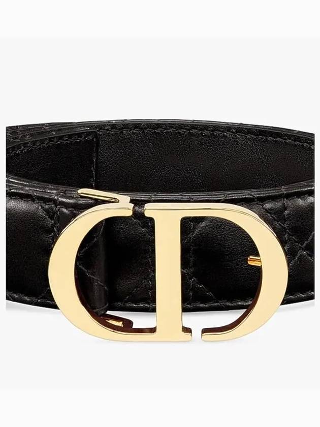 30MM Montaigne Cannage Calfskin Belt Black - DIOR - BALAAN 4