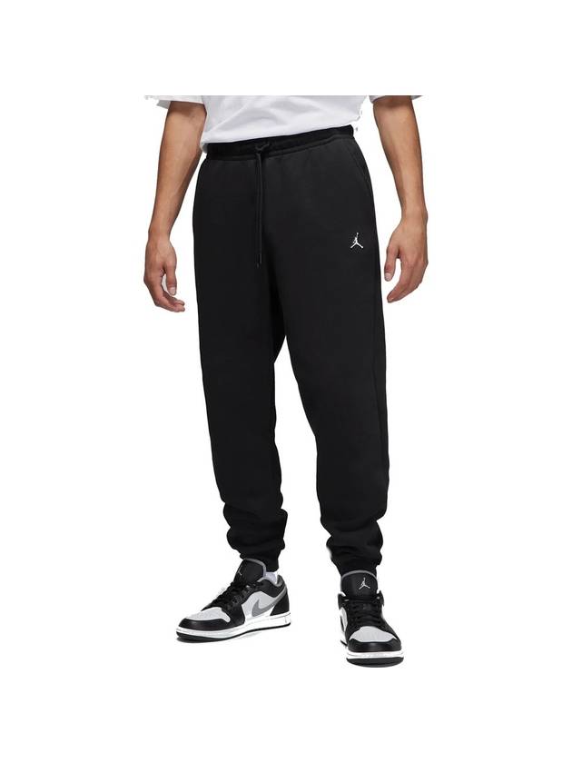 Jordan Logo Patch Essential Fleece Track Pants Black - NIKE - BALAAN 1