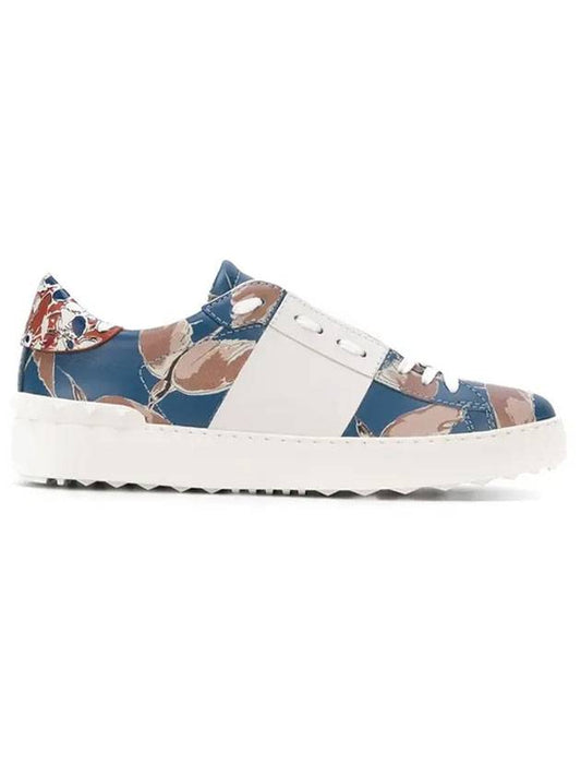 Hidden Strap Pattern Low-Top Sneakers Blue - VALENTINO - BALAAN 1