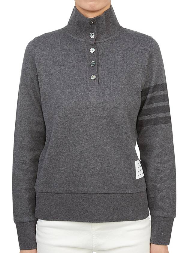 Double Face 4 Bar Polo Knit Top Dark Grey - THOM BROWNE - BALAAN 5