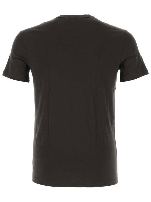 Cotton Crew Neck Short Sleeve T-Shirt Dark Brown - TOM FORD - BALAAN 3