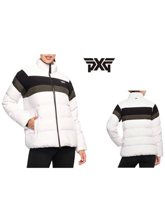 Women's golf wear full zip striped puffer jacket padding - PXG - BALAAN 1