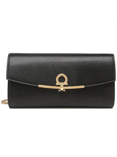 Gancini Metal Buckle Shoulder Bag Black - SALVATORE FERRAGAMO - BALAAN 2