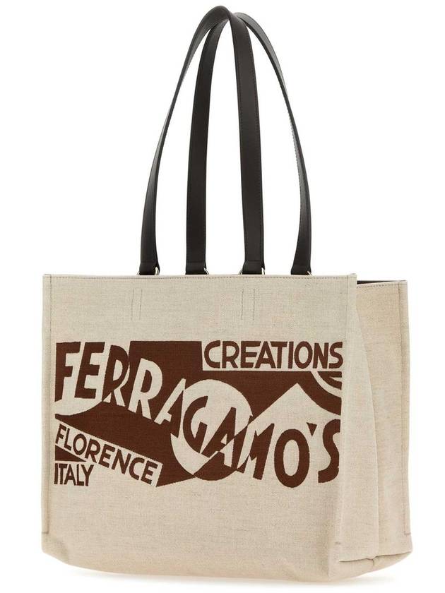 Logo Tote Bag Beige - SALVATORE FERRAGAMO - BALAAN 3