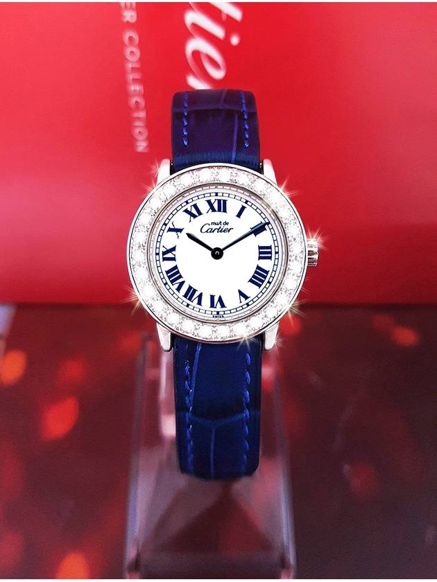 Must Ronde Big Diamond White Roman Dial Women s Watch - CARTIER - BALAAN 10