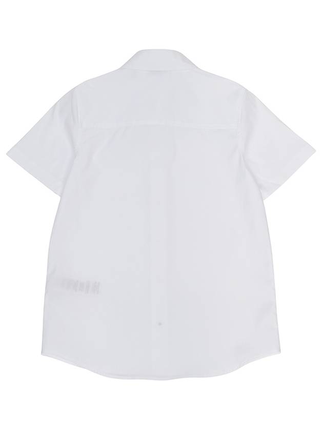 Kids Cotton Short Sleeve Shirt White - BURBERRY - BALAAN 3