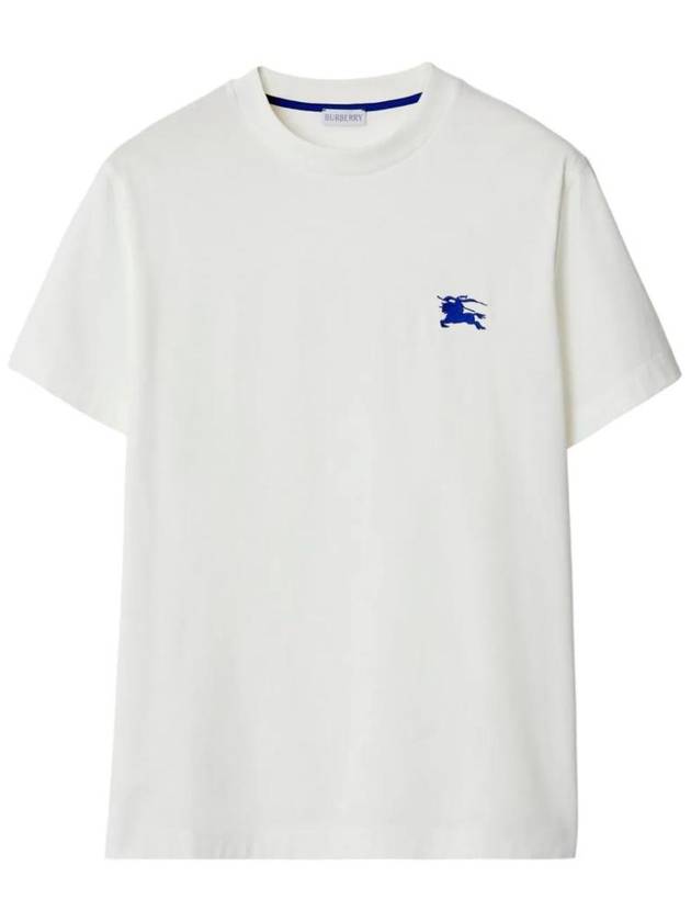 EKD Embroidery Cotton Short Sleeve T-Shirt White - BURBERRY - BALAAN 1