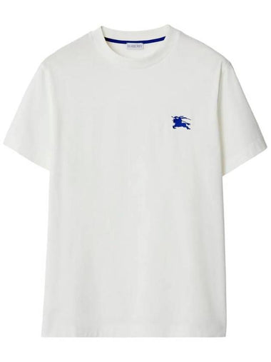 EKD Embroidery Cotton Short Sleeve T-Shirt White - BURBERRY - BALAAN 1