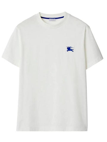 EKD Embroidery Cotton Short Sleeve T-Shirt White - BURBERRY - BALAAN 1