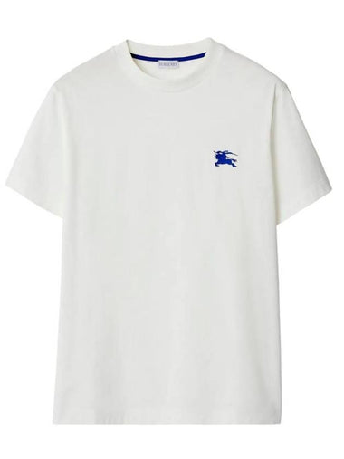 EKD Embroidery Cotton Short Sleeve T-Shirt White - BURBERRY - BALAAN 1